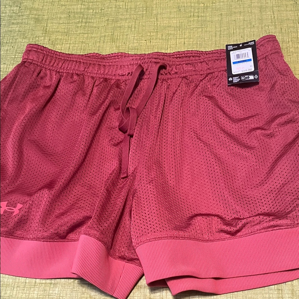 Under Armour Women's Athletic Mesh Shorts in Pink